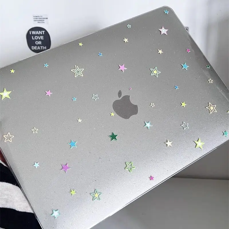 Full Screen Colorful Star Glitter Laptop Case For Macbook Air 13.6 M4 NEO 15 M3 Hard Cover For Mac Book Pro 13 M1M2 14 M4 M5 16