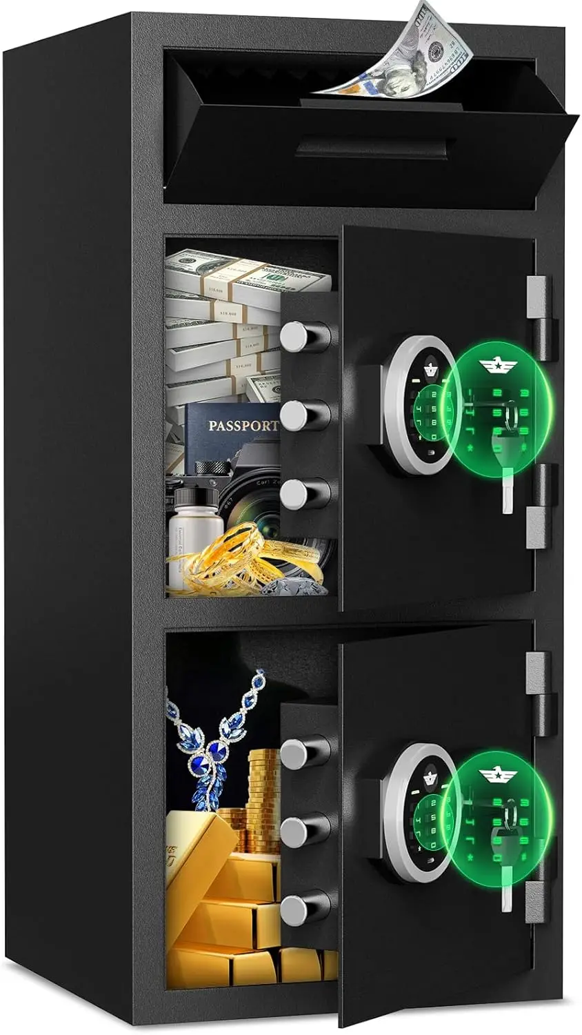 

Очень большой домашний сейф на 6,5 куб, огнестойкий, водонепроницаемый, депозитный ящик с откидным слотом, падение, большой сейф для бизнеса, денежный ящик с раскопкой