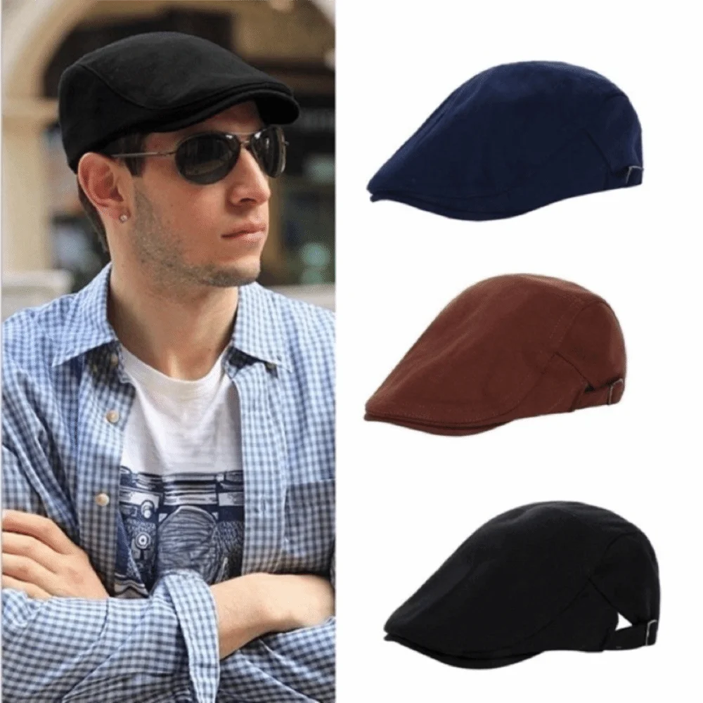 

Fashion Adjustable Vintage Berets Hat Painter Hip Hop Newsboy Caps Solid Color Forward Hat Flat Visor Cap Daily