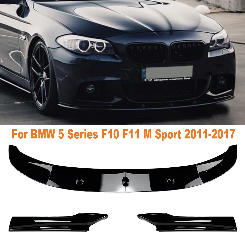 

Car Front Bumper Lip Body Kit Spoiler For BMW 5 Series F10 F11 M Sport 2011-2017 Splitter Bumper Canard Lip Splitter Accessories