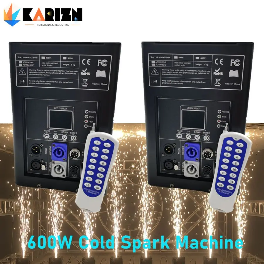 

2PCS 600W Cold Spark Machine Safe Pyrotechnics DMX512 Remote Control Stage Lighting For Event Party Wedding Show