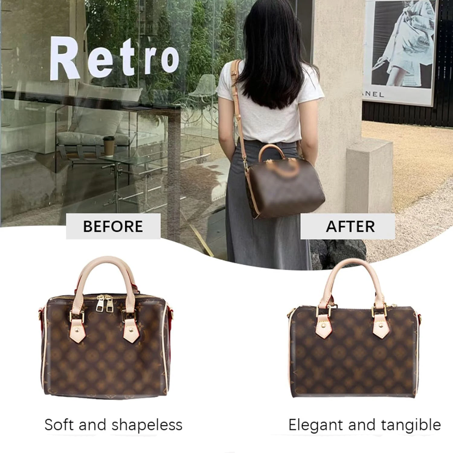 انفصال ورأى محفظة إدراج المنظم لحقيبة يد فاخرة بسرعة 25 30 35 حقيبة مستحضرات تجميل المشكل بطانة السفر الحقيبة الداخلية