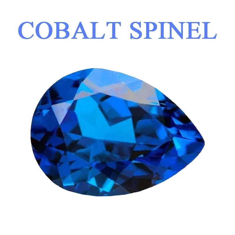 

Synthesis Cobalt Spinel Blue Demon Color Pear Shaped Gemstones Charms Jewelry Making Materials