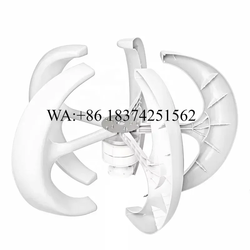 Wmwmnu for 5 Blades Lanterns Wind Turbine Generator Vertical Axis Windmill With Controller 400W 12V/24V