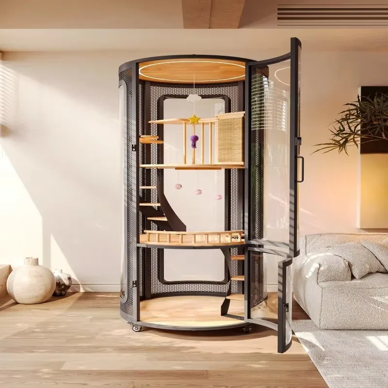 2026 Multi-layer Carbon Steel Frame Condo House for Cats Large Space cat House for Large Cats