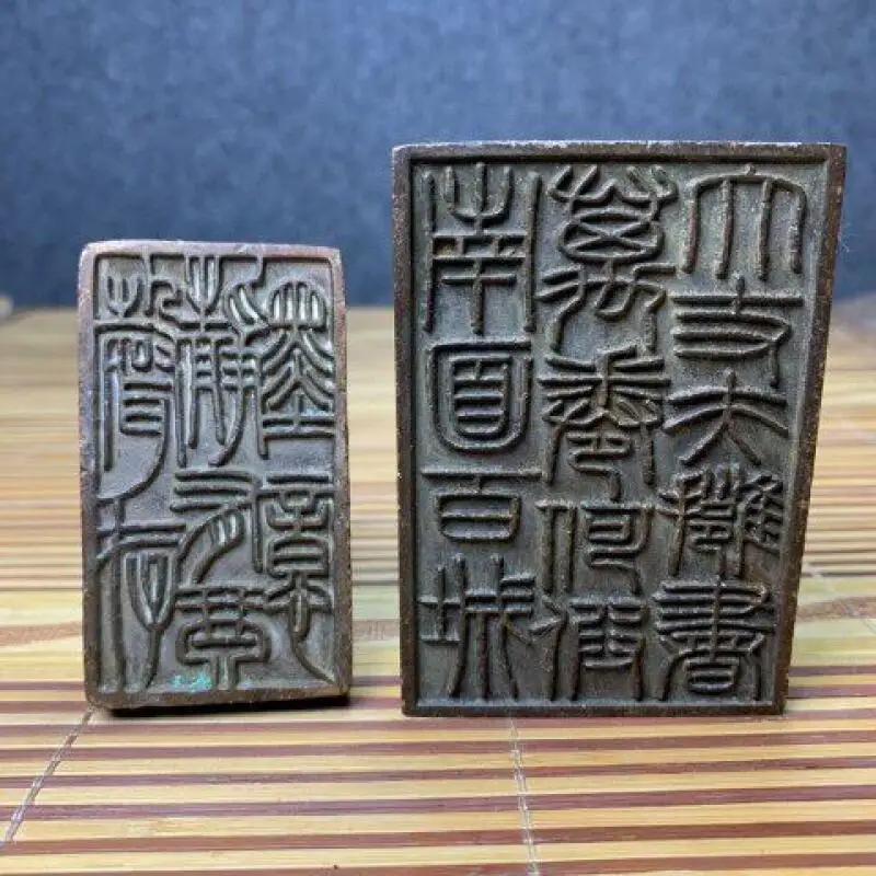 Antique collection copper solid seals Pixiu auspicious beast seals home study Desktop decorations stationery supply
