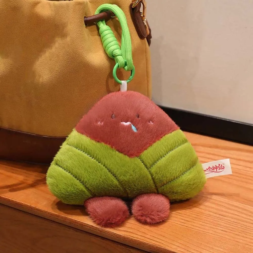 Ultra-Soft Velvet Cartoon Zongzi Plushie Eco-friendly Filling Face Embroidery Sticky Rice Dumpling Vibrant Emerald Green