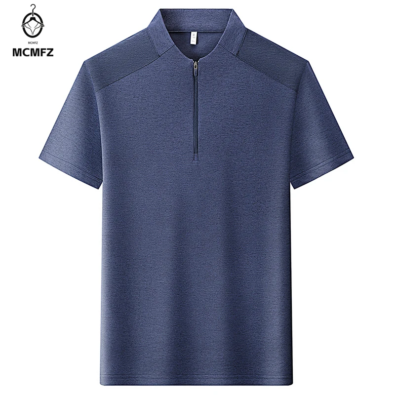 Men Stand Collar Half Zip Short Sleeve T Shirt Breathable Casual Pullover Top For Business Office Daily Summer Wear view 6