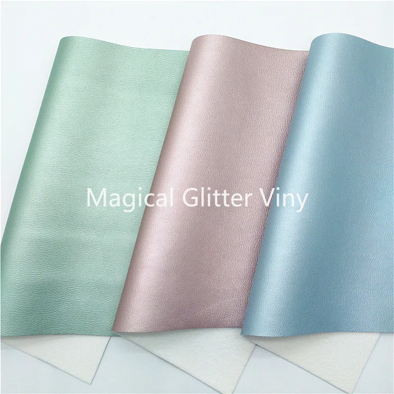 91X134CM Pearlized Synthetic Leather Smooth Soft Faux Leather Fabric Sheets Felt Backing Leather Sheets for Bows Craft Q1018