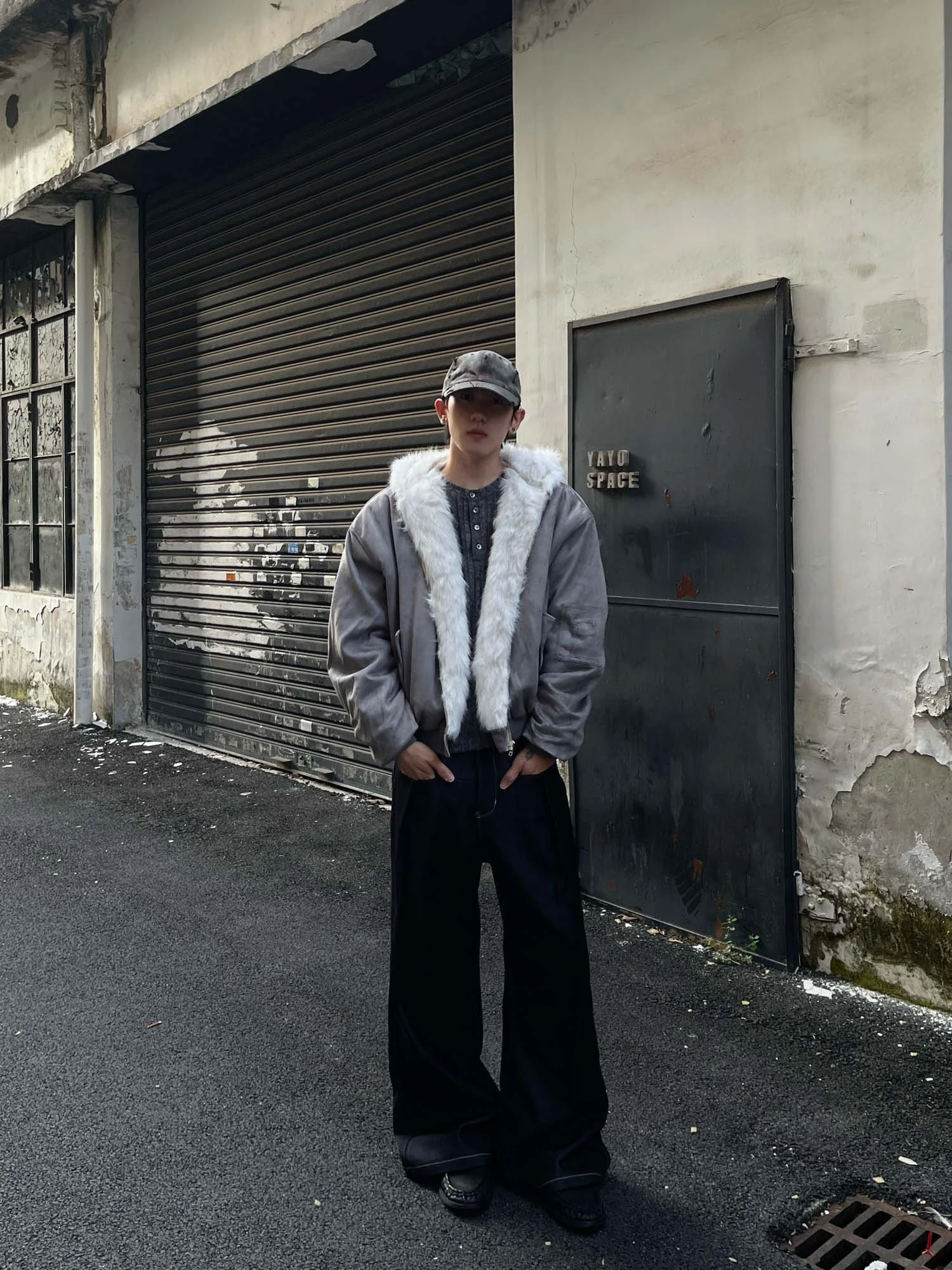 American Retro High Street Fashion Trend Jacket Winter Thickened Warm Zipper Loose Hooded Unisex Coat