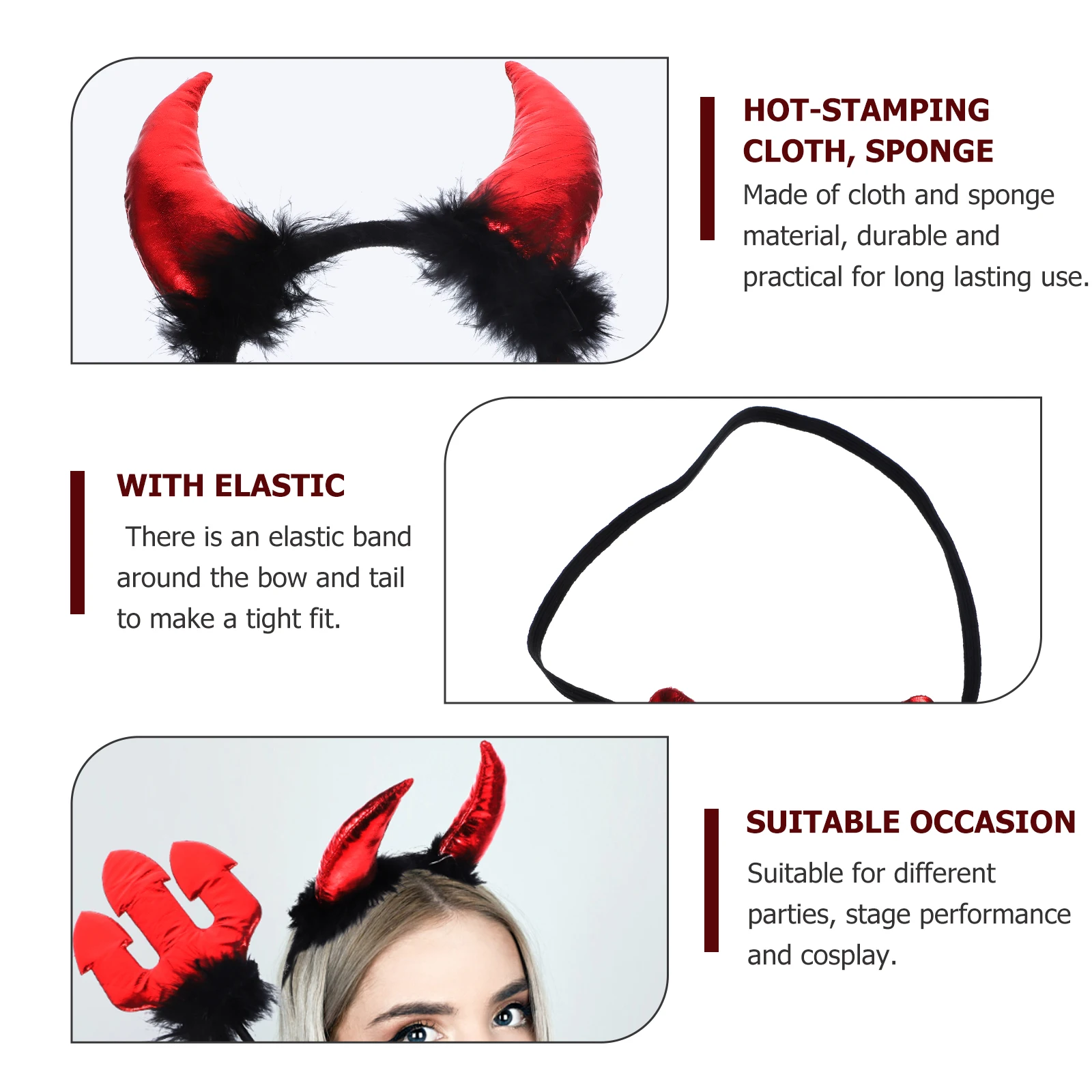 

1 Set Set Halloween Cosplay Accessories Ears Headband Tail Bow Tie Fish Fork Kids Party Costume Props Unique Creative