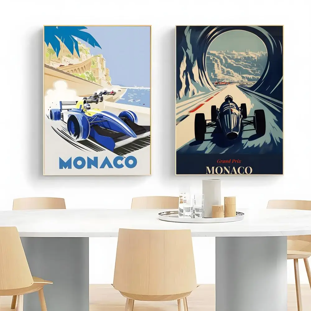 Glamorous Sports Event M-Monaco Grand Prix Poster Wall Art Print Decorative Mural Home Decor Gift Unframed