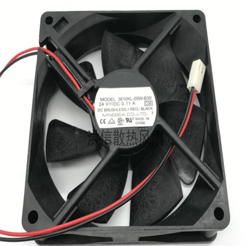 

Wholesale: original NMB 9025 3610KL-05W-B30 DC24V 0.11A 9cm 2-wire inverter fan