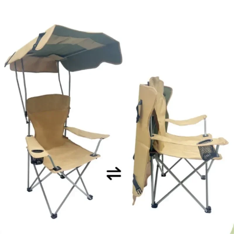 

DZ Outdoor Camping Sunshade Armrest Folding Chair Portable Foldable Backrest Armrest Chair Fishing Picnic Fishing Leisure Chairs