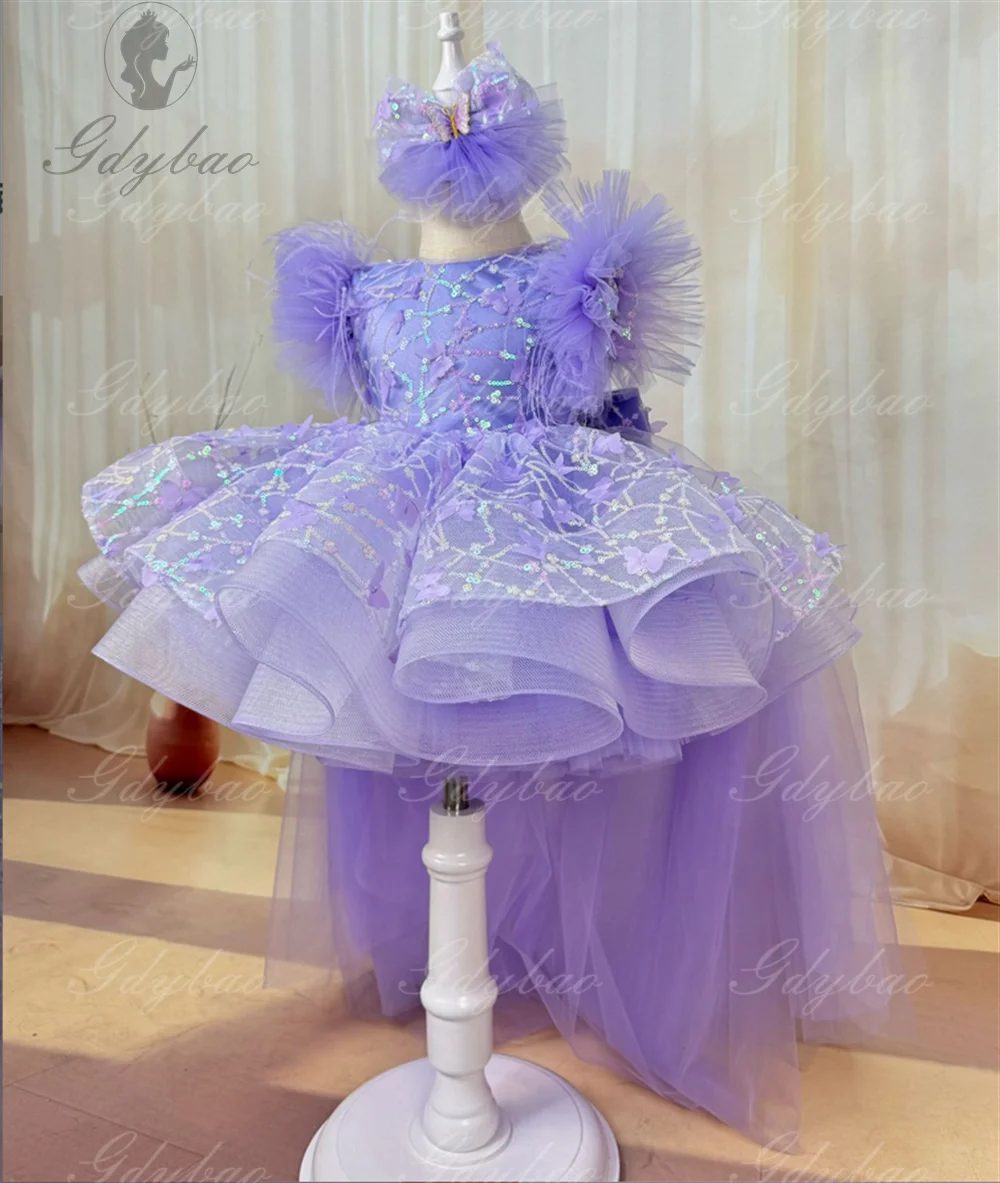 Великолепное платье маленькой принцессы с цветочным узором для девочек, двухцветное лоскутное платье с красным бантом, детское бальное платье для дня рождения