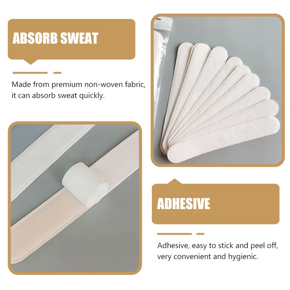 

40Pcs Hat Sweat Pads Premium Non-Woven Absorbent Adhesive Disposable Caps Sweatband Stickers for Outdoor Exercise Collar