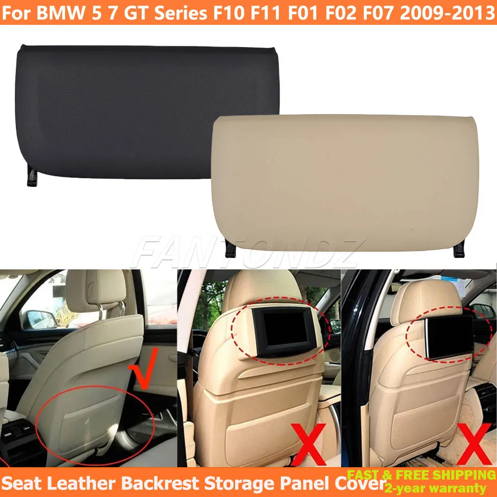 

For BMW F10 F11 F18 F01 F02 GT F07 2009-2013 Car Seat Back Panel Leather Backrest Storage Pocket Cover For BMW 5 7 GT Series