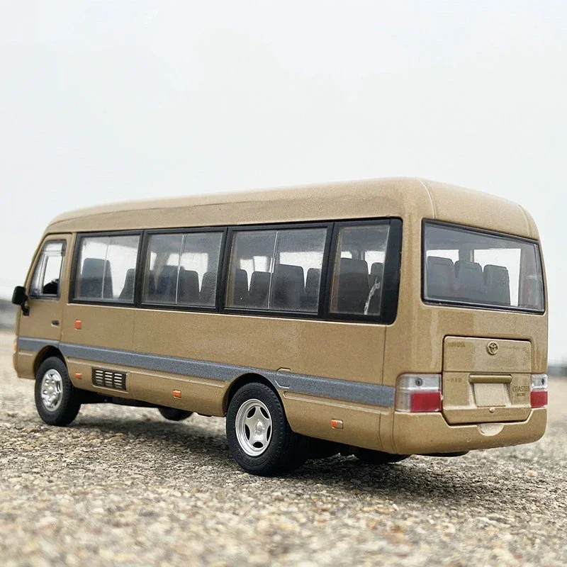 

1:32 Toyota Coaster Bus Alloy Car Diecast Model Car Toy Simulation Metal Business Bus Vehicle Toys For Gifts