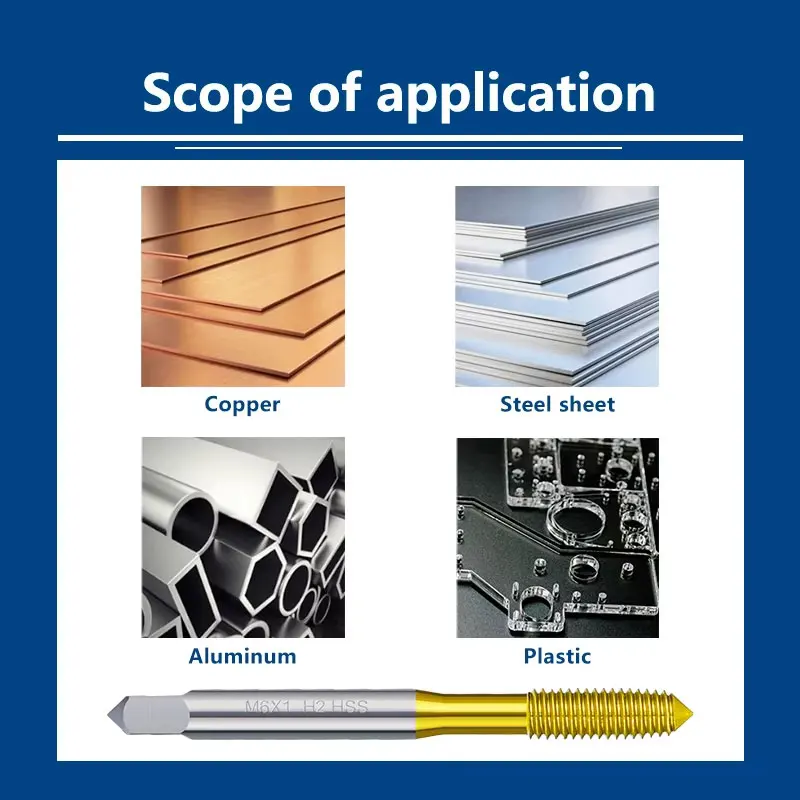 XCAN Ekstrusi Keran M2-M12 Fluteless Mesin Plug Keran Metrik Ulir Sekrup Keran Bor Logam Threading Alat