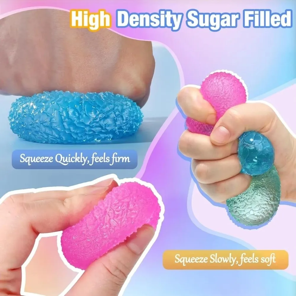 Portable Soft TPR Ice Ball Squeeze Slow Rebound Quiet Fidget 4/6cm Anxiety Relief &Adult