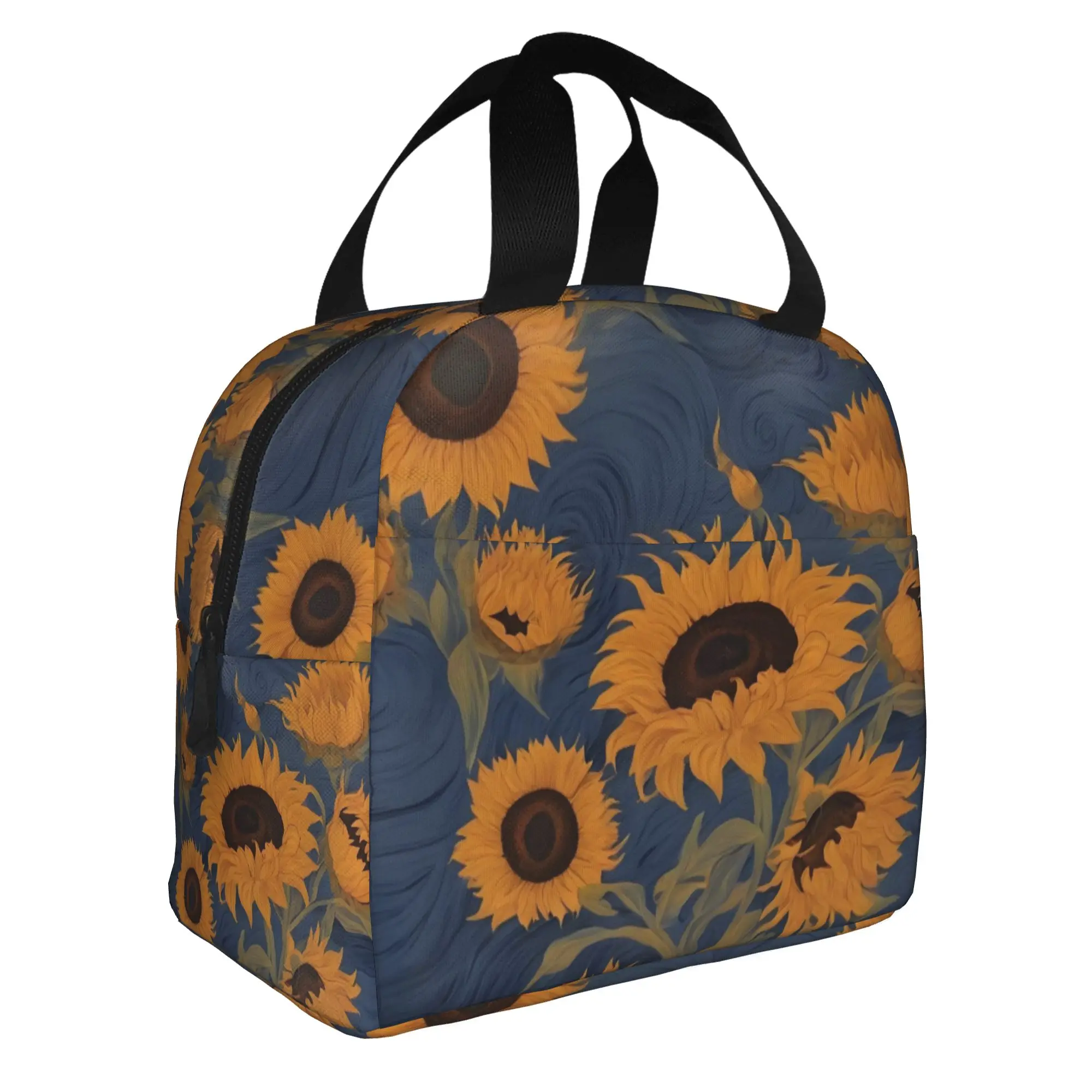 Vincent Van Gogh Insulated Lunch Bag for Outdoor Picnic Sunflower Oil Painting Resuable Cooler Thermal Lunch Box Women Men