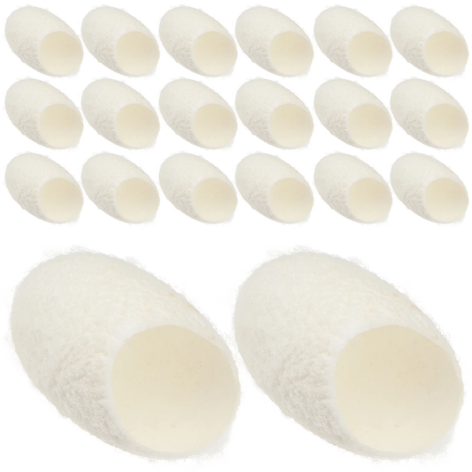 100 Stück natürliche Bio-Seidenraupen-Gesichtsreinigungsbälle für die Hautpflege, Peeling, Aufhellung, Mitesserentfernung, Gesichtsschrubber