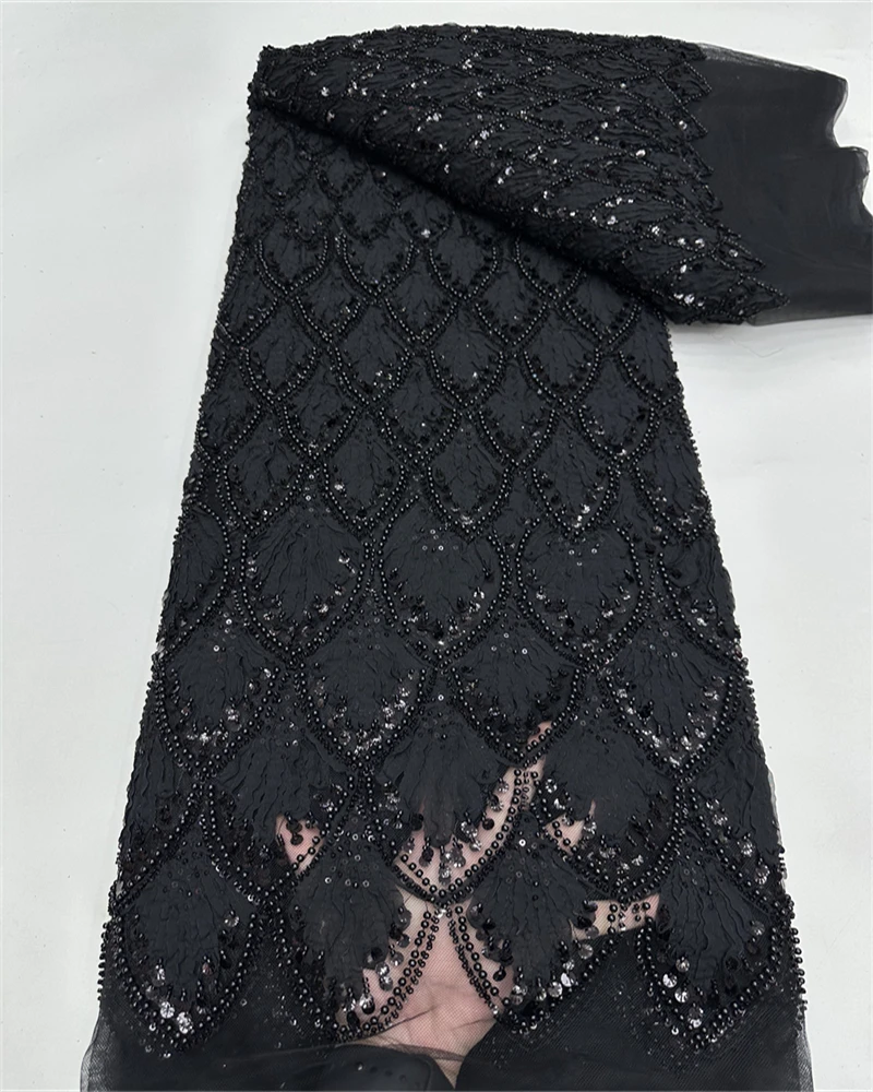 جودة عالية الذهب الأفريقي اليدوية مطرز أقمشة الدانتيل 2025 الخياطة الترتر التطريز النيجيري أقمشة الدانتيل النساء الزفاف