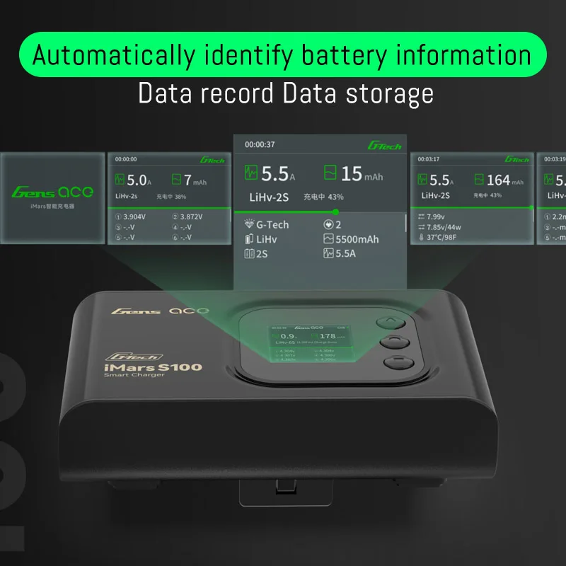 جديد Gens ACE G-Tech IMars S100 100 واط شاحن ذكي يبو بطارية شاحن ميزان مفرغ 2-6S ل RC FPV طائرة نموذجية بدون طيار #2
