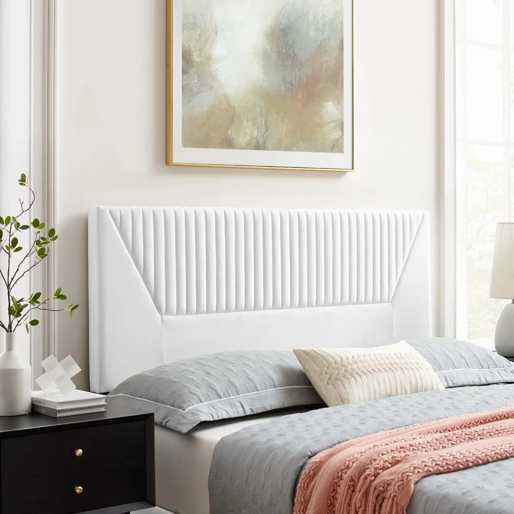 MOD-6669-WHI قناة الصبر معنقدة الأداء المخملي كينج/كاليفورنيا كينج اللوح الأمامي، أبيض #2