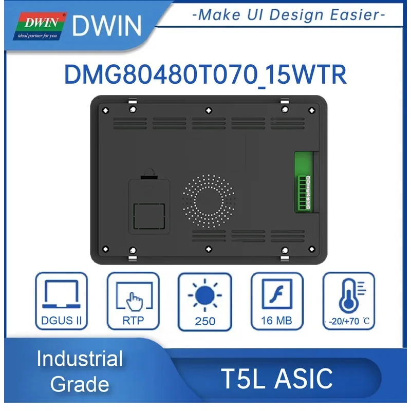 7 بوصة 800*480 بكسل القرار 16.7 متر ألوان HMI TN TFT شاشة عرض LCD مع لوحة اللمس الضميمة DMG80480T070_15WTR