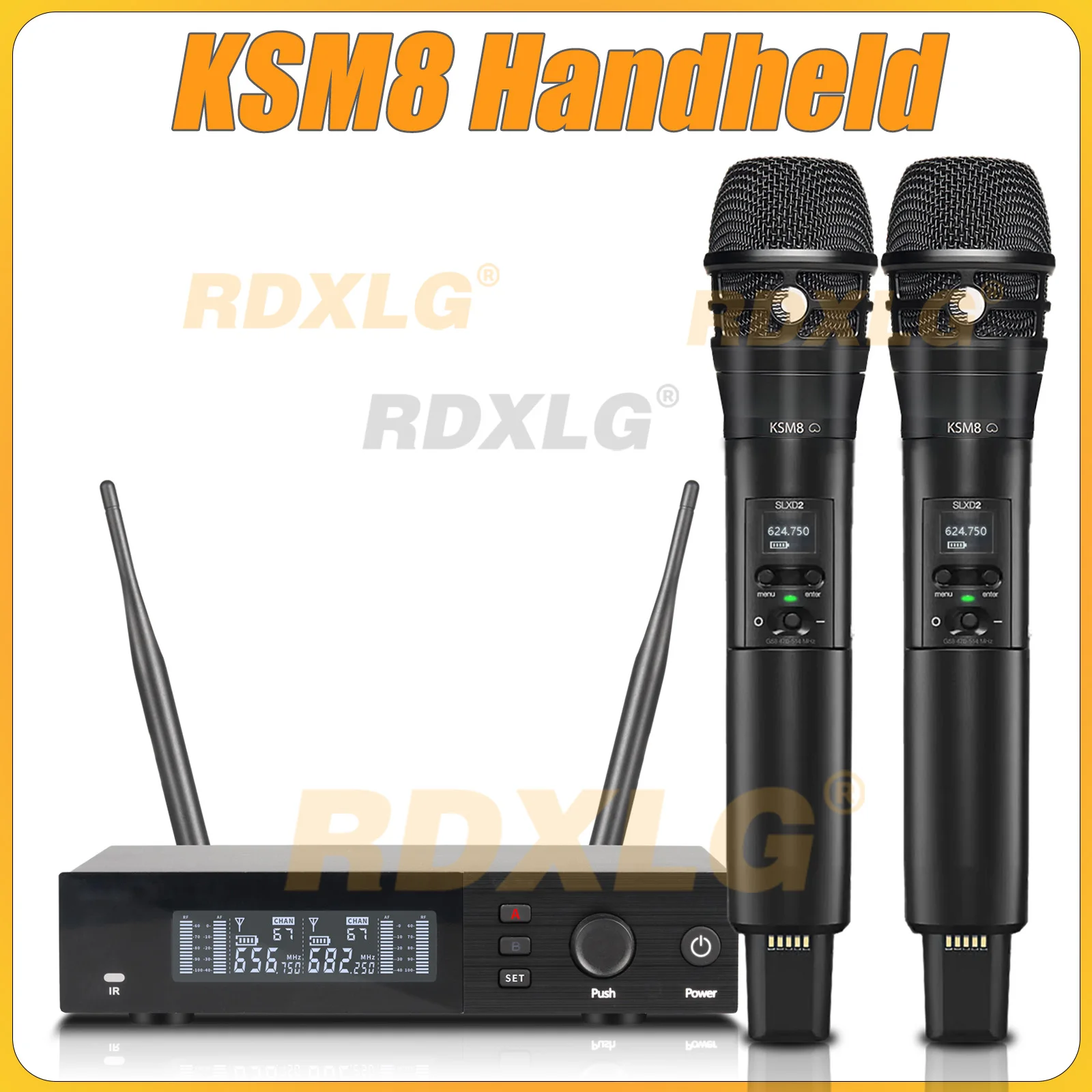 Topkwaliteit! SLXD4 Professionele dubbele draadloze microfoon Stage Performance 2 kanalen 600-699 MHz UHF Karaoke Metal Handheld SLXD2