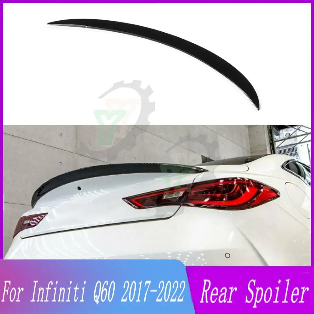 

High Quality ABS Plastic Car Rear Trunk Spoiler Rear Wing Lip Trim For Infiniti Q60 2017 2018 2019 2020 2021 2022