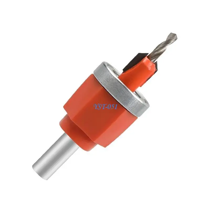 E15A Countersink Drill Bit with Adjustable Depth Stop Collar Fit for Furniture Making