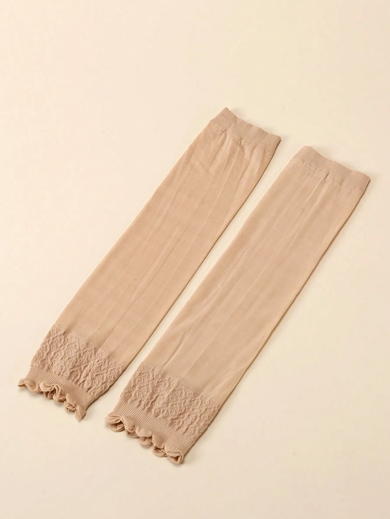 

1pair Women's Thin Heart Shaped Frill Trim Arm Sleeves Suitable For Daily & Party Use Valentine's Day