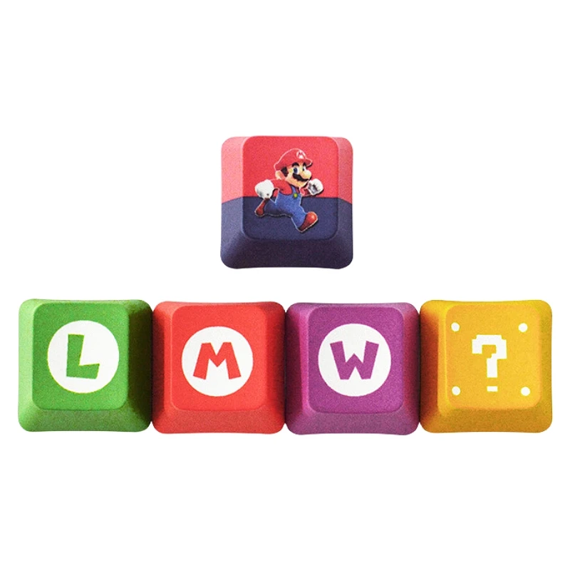 

New Super Mario Five sided hot sublimation color personalized supplement mechanical keyboard key cap color matching