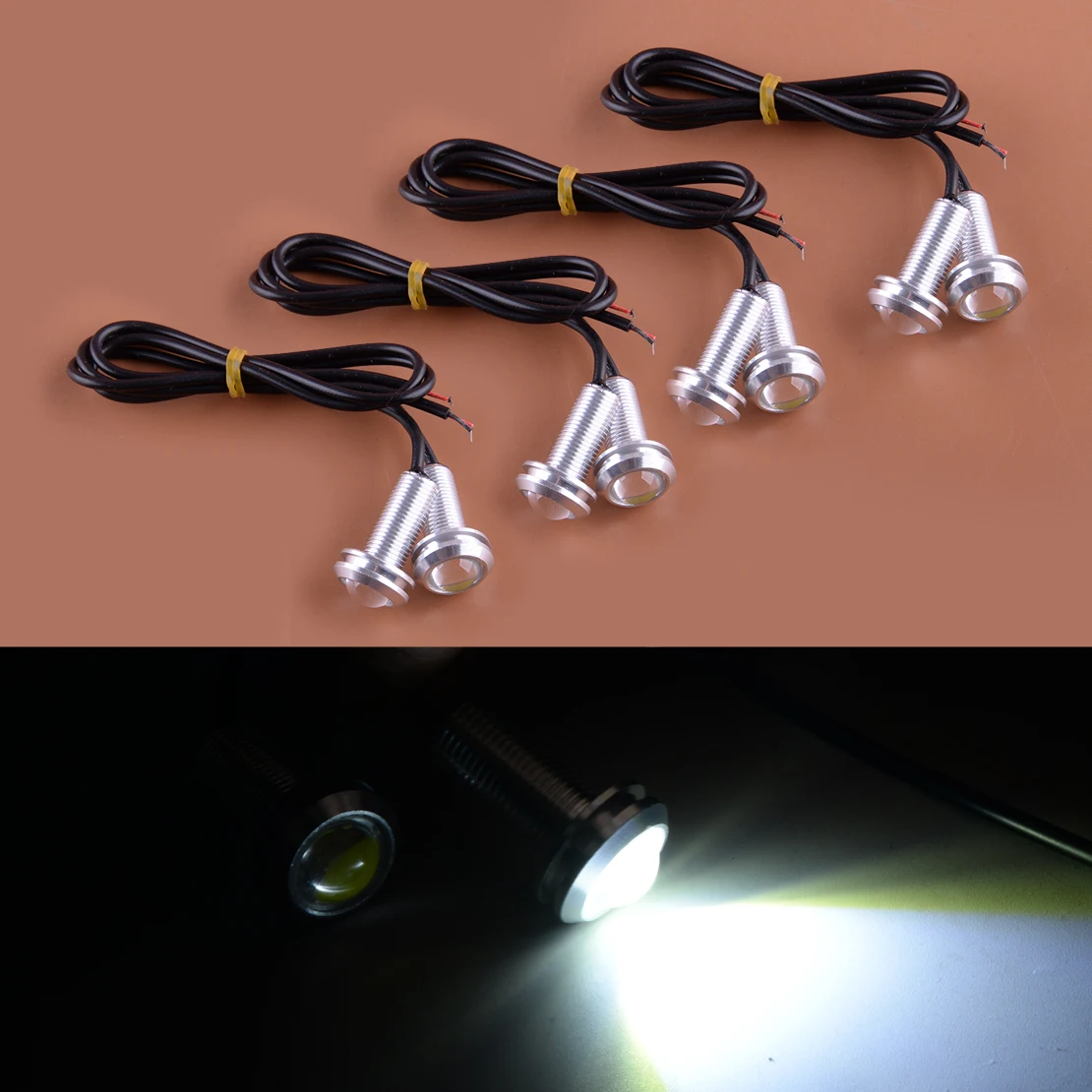 

8Pcs 12V White LED Silver Outrigger Spreader Transom Underwater Light for Universal Car Truck Boat Trailer Waterproof