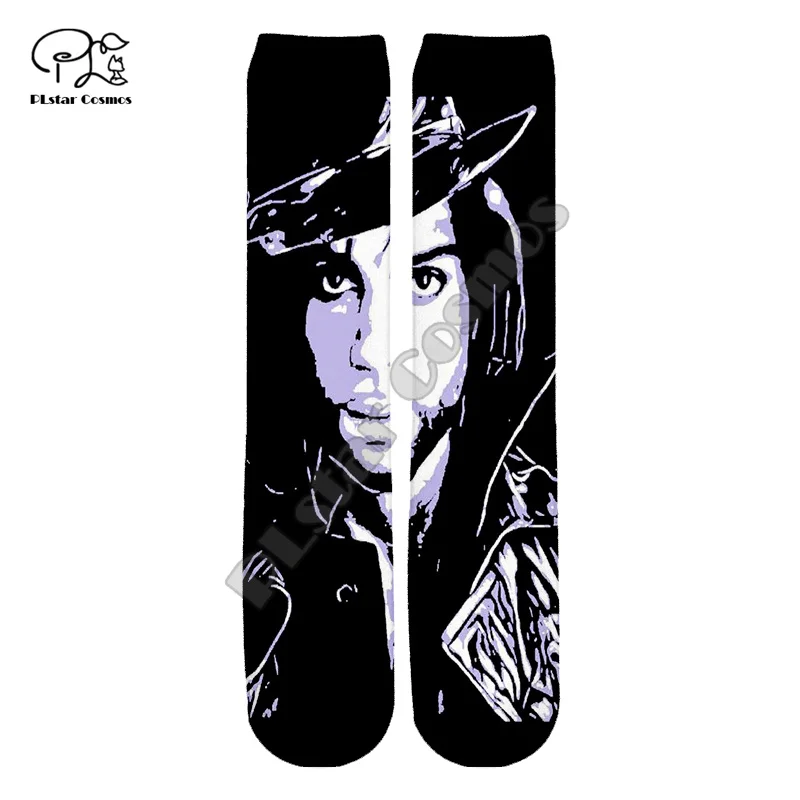 Popular Legend Singer Prince Rogers Nelson Purple Rain 3DPrint Harajuku Women/Men Casual Funny Cotton Warm Ankle Long Socks A3