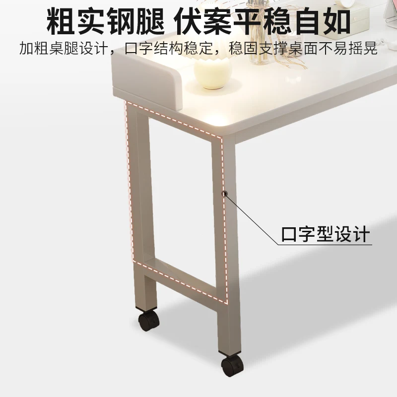 Lazy person cross bed table, movable bedside table, bedroom cream wind computer table, on bed study table, bedside reading table
