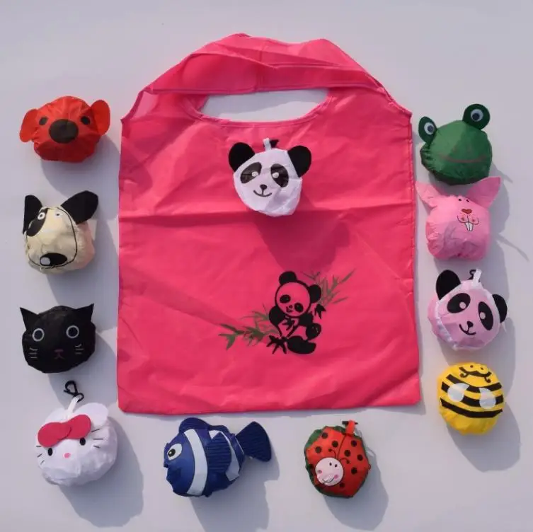 Reusable Grocery Bags Foldable Shopping Bag Cute Cartoon Various animals Strong Tote Bags for Travel Home Kitchen Storage SN4525