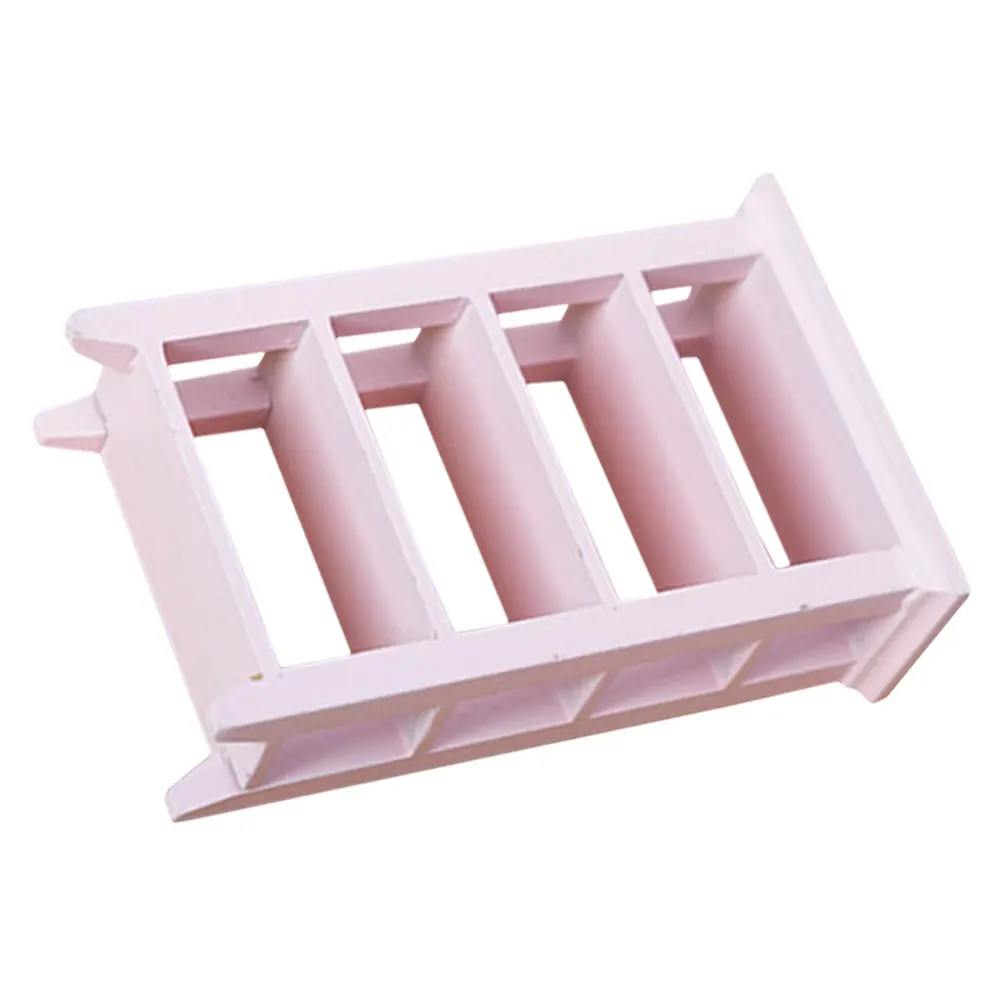 Mini Furniture Storage Rack Dollhouse Wood Fall The Ground Wooden Display Shelf Shelves Bookshelf Pink Bookcase
