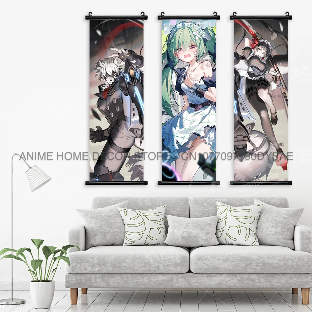 Zenless Zone Zero Poster Hoshimi Miyabi Scroll Picture Game Hanging Painting Grace Howard Home Decor Zhu Yuan Anime Wall Artwork