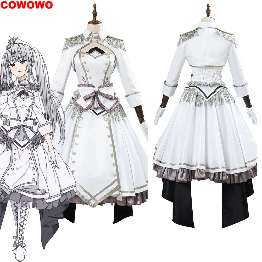 COWOWO Date A Live Tokisaki Kurumi The White Queen Dress Cosplay Costume Cos Game Anime Party Uniform Hallowen Play Role Clothes