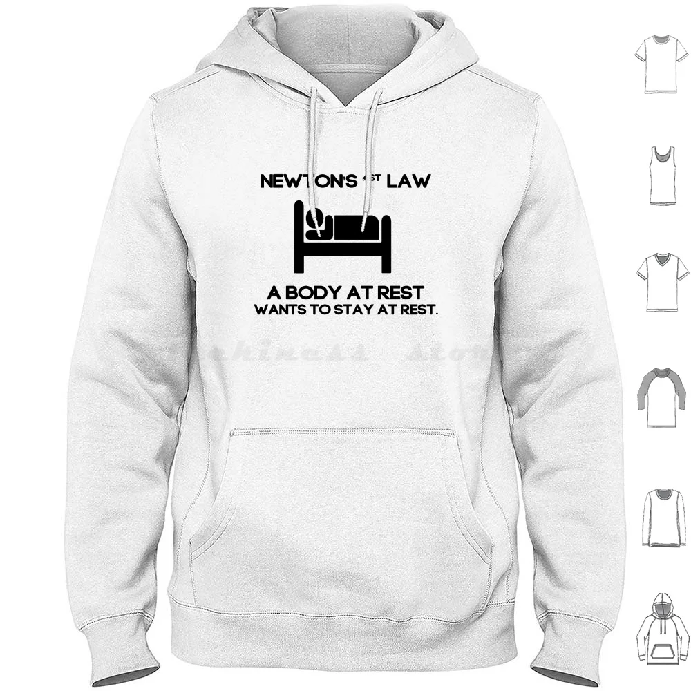 Newton's First Law-Funny Physics Joke Hoodies Long Sleeve Newtons First Law