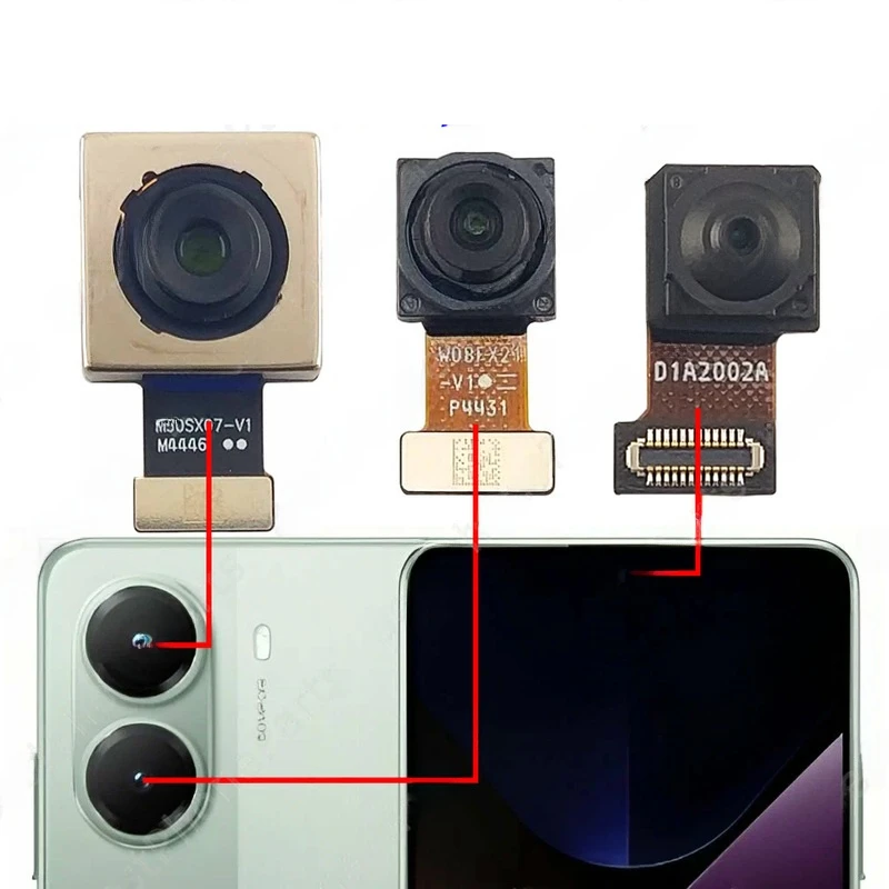 

Front and Rear Back Camera For Xiaomi Poco X7 Pro 5G 2412DPC0AG Main Facing Camera Module Flex Cable Replacement Spare Parts