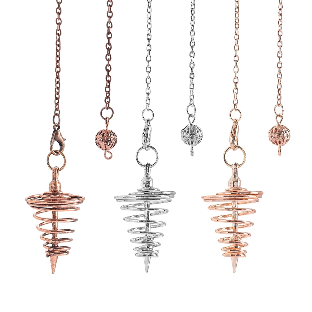 Metal Spirit Pendulum Spiral Cone Hanging Ornaments Antique Gravity Concentration Character Pendant Witchcraft Game Accessory