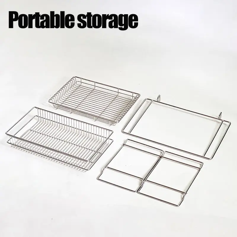 Camping IGT Table Accessories Drain Basket Storage Box Hanger Hook Stainless Steel 1 Unit Deep Shallow Basket Outdoor Kitchen