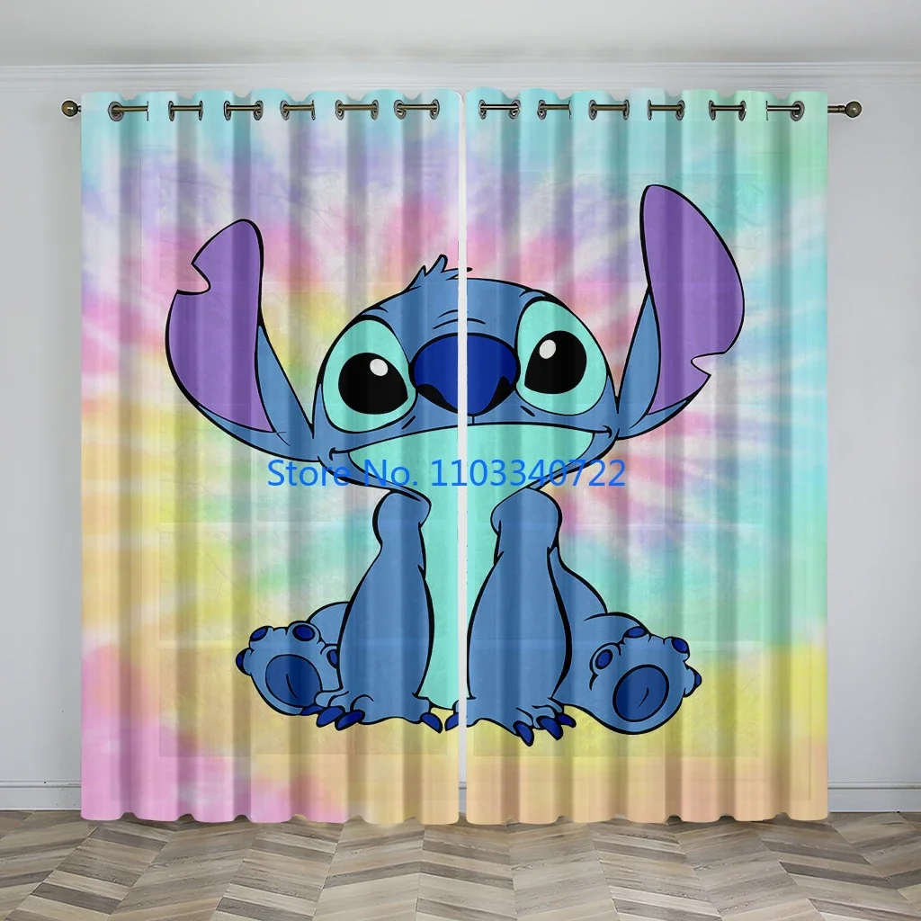 Anime Flash Lilo & Stitch Window Curtain 184x215cm 3D Print Shading Blackout Curtains Living Room Bedroom Decor Kids Gift