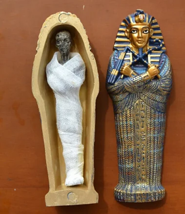 ANCIENT EGYPT PYRAMID FIGURE CREATIVE ANCIENT CIVILIZATION MUMMY DECOR PHARAOH COFFIN RESIN ART&CRAFT MODEL HOME DECOR Statue