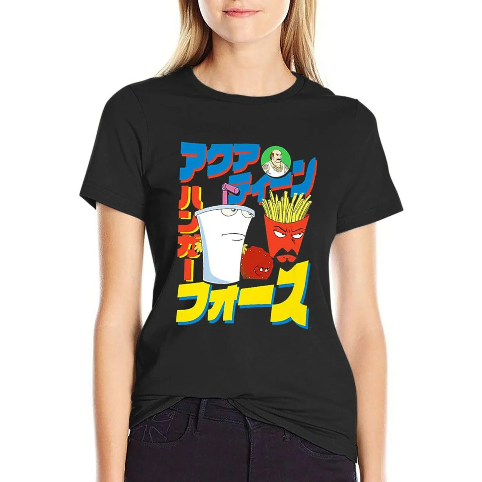 女性の夏のTシャツ,大きいサイズの服,韓国のファッショントップ,水筒の食品force (4)