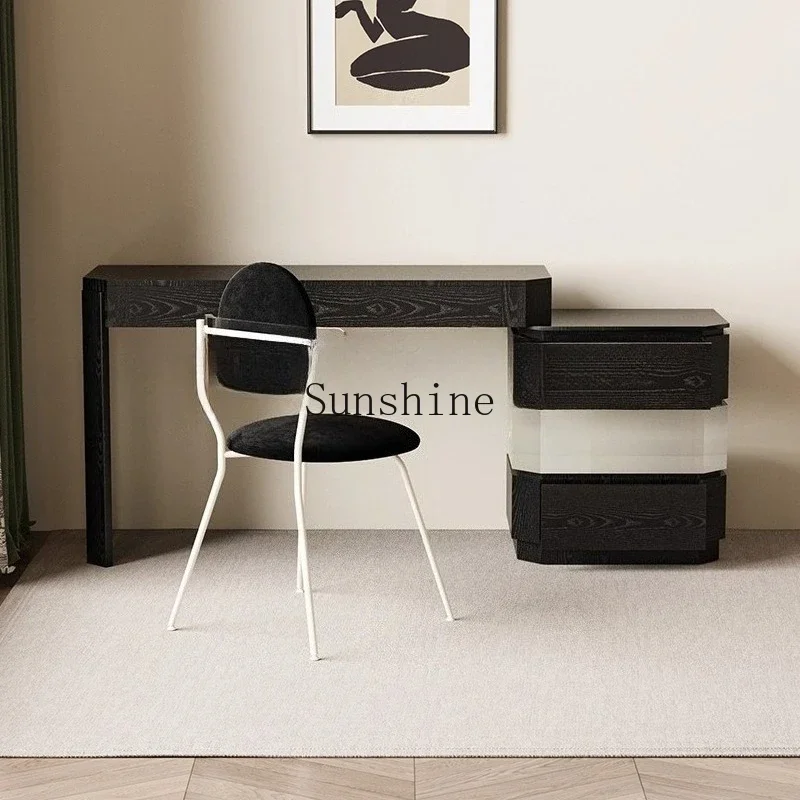 French medieval style all solid wood dresser bedroom acrylic suspension makeup table chest